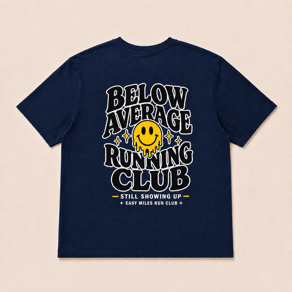 Below Average Running Club - Wavy - Navy - Easy Miles